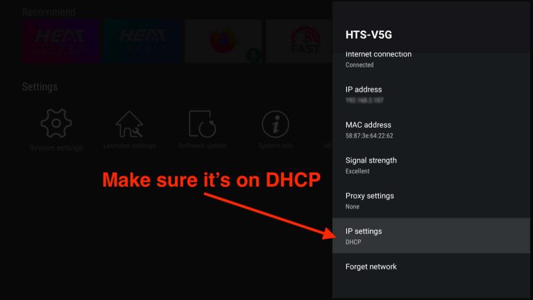 vseebox wifi DHCP setting