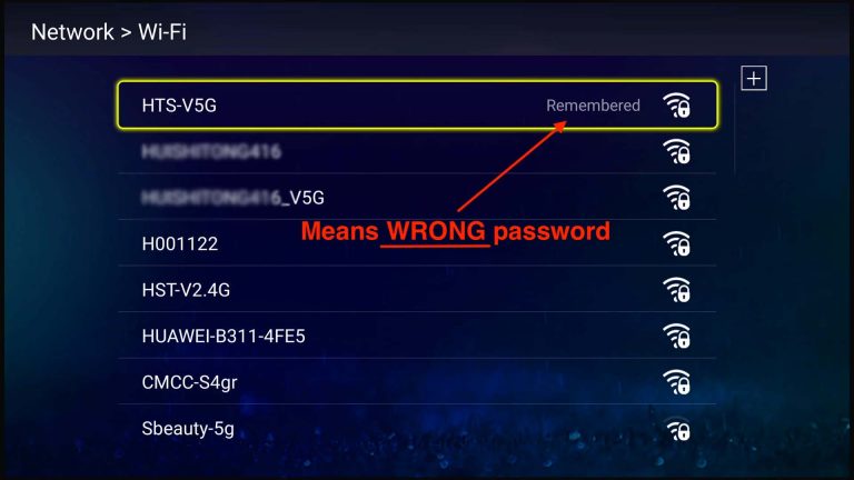 vseebox wifi wrong password