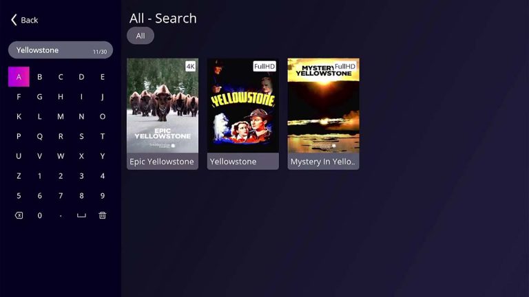 Heat VOD Ultra: Search "Yellowstone" Result